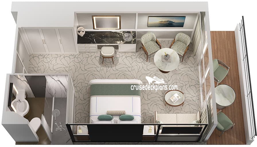 Oceania Aurelia Penthouse cabin floor plan Oceania Aurelia Penthouse cabin floor plan