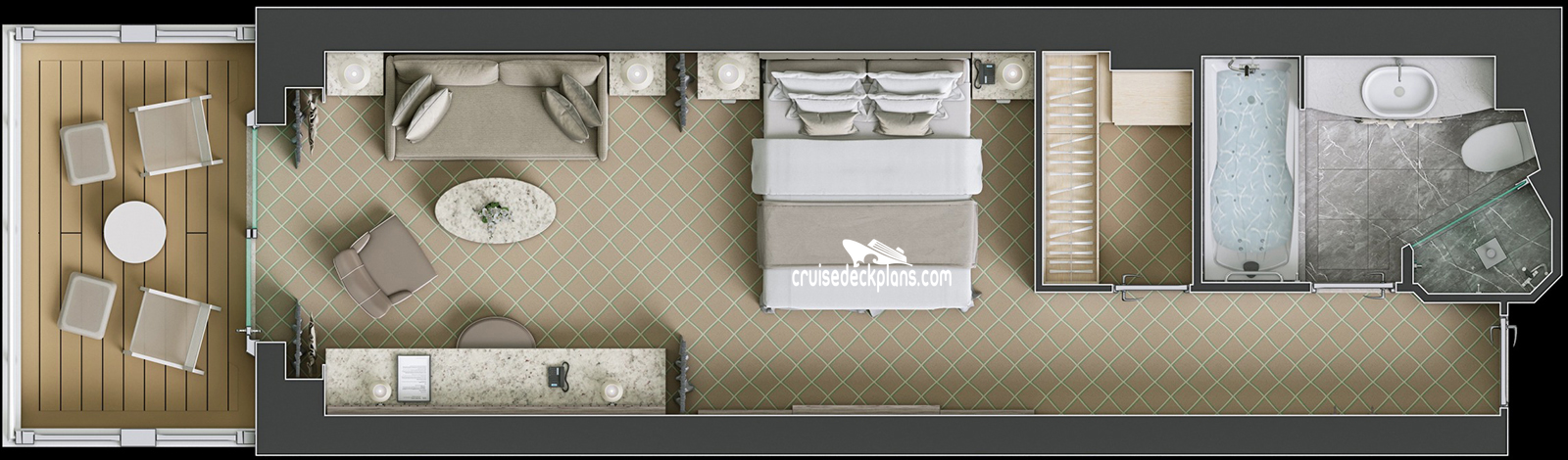 Silver Spirit Veranda Suite cabin floor plan Silver Spirit Veranda Suite cabin floor plan
