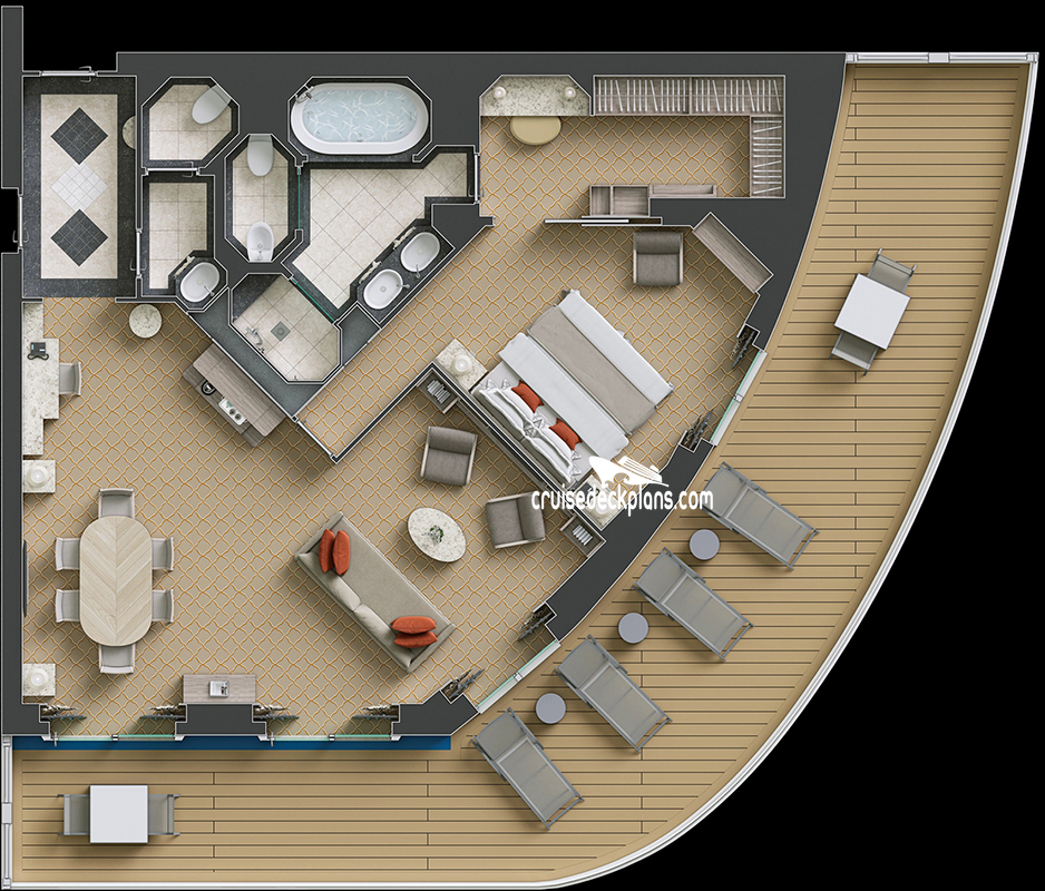 Silver Spirit Grand Suite cabin floor plan Silver Spirit Grand Suite cabin floor plan