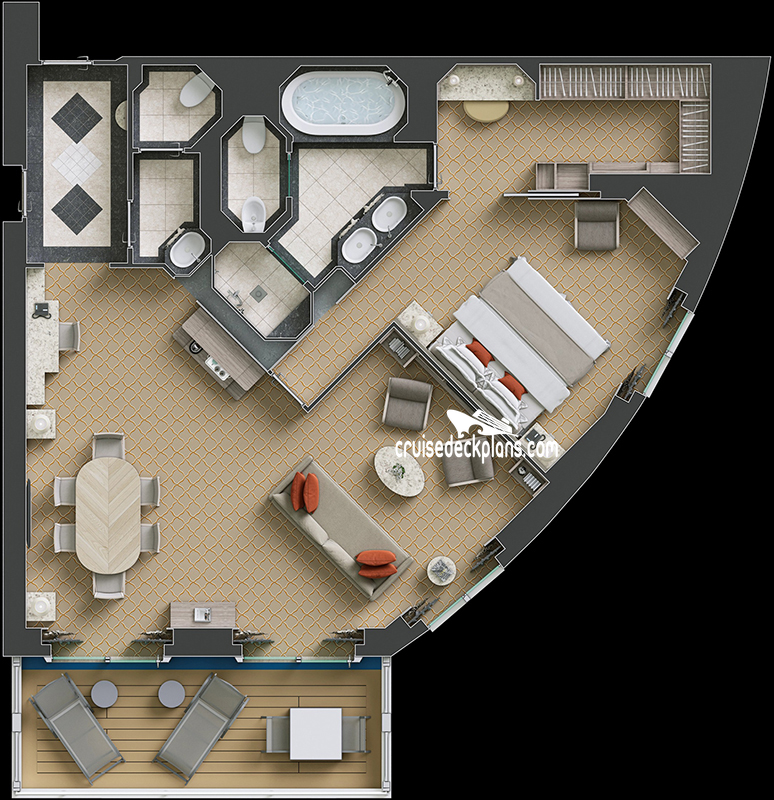 Silver Spirit Royal Suite cabin floor plan Silver Spirit Royal Suite cabin floor plan