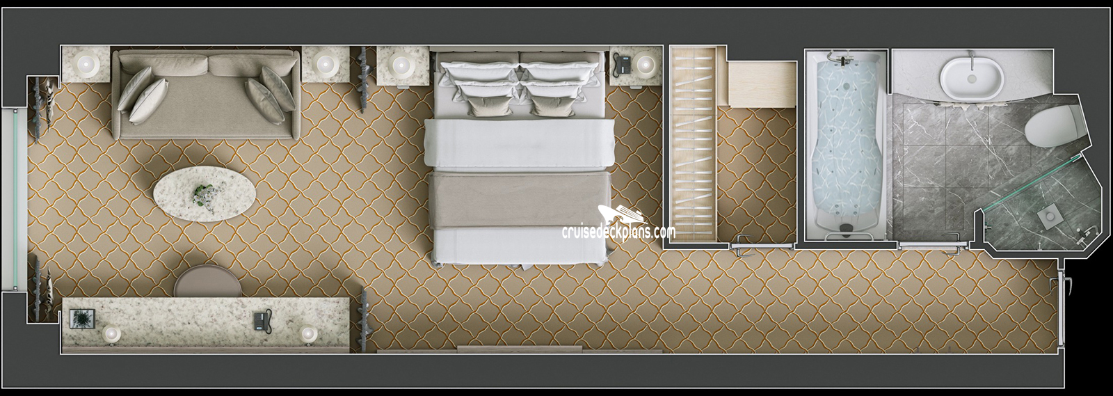 Silver Spirit Vista Suite cabin floor plan Silver Spirit Vista Suite cabin floor plan