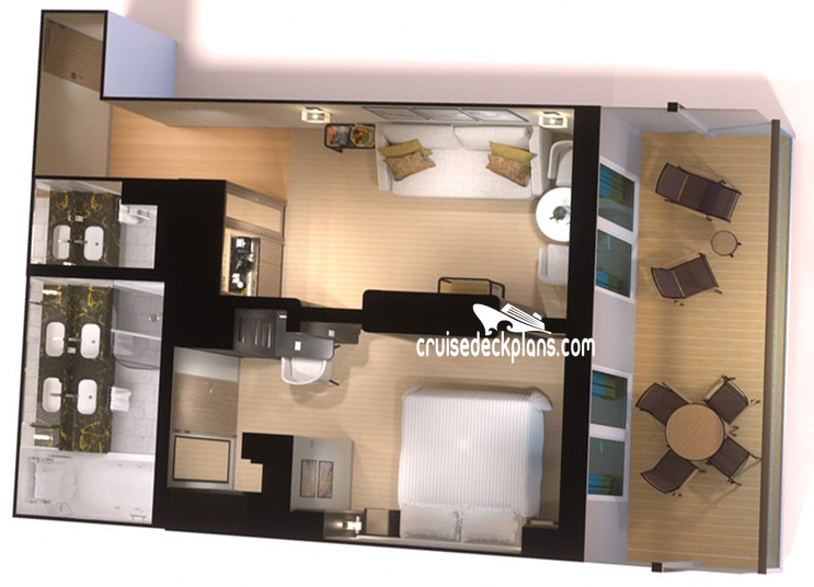 Iona Suite cabin floor plan Iona Suite cabin floor plan