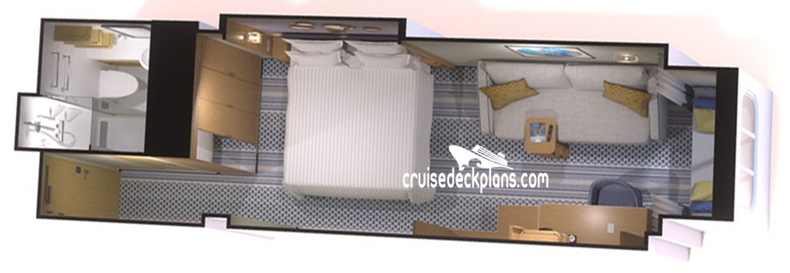 Iona Oceanview cabin floor plan Iona Oceanview cabin floor plan