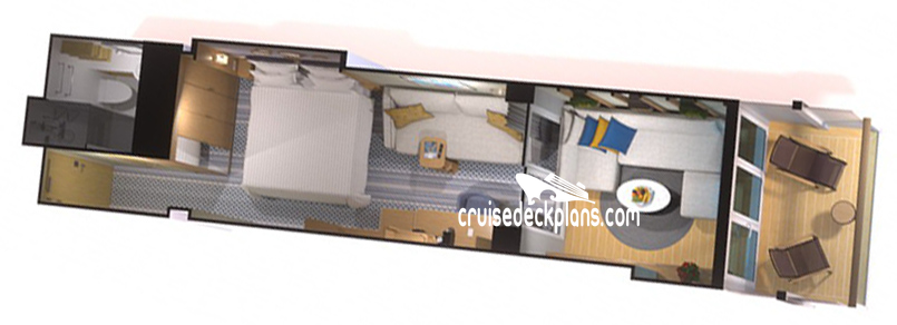 Iona Mini-Suite cabin floor plan Iona Mini-Suite cabin floor plan
