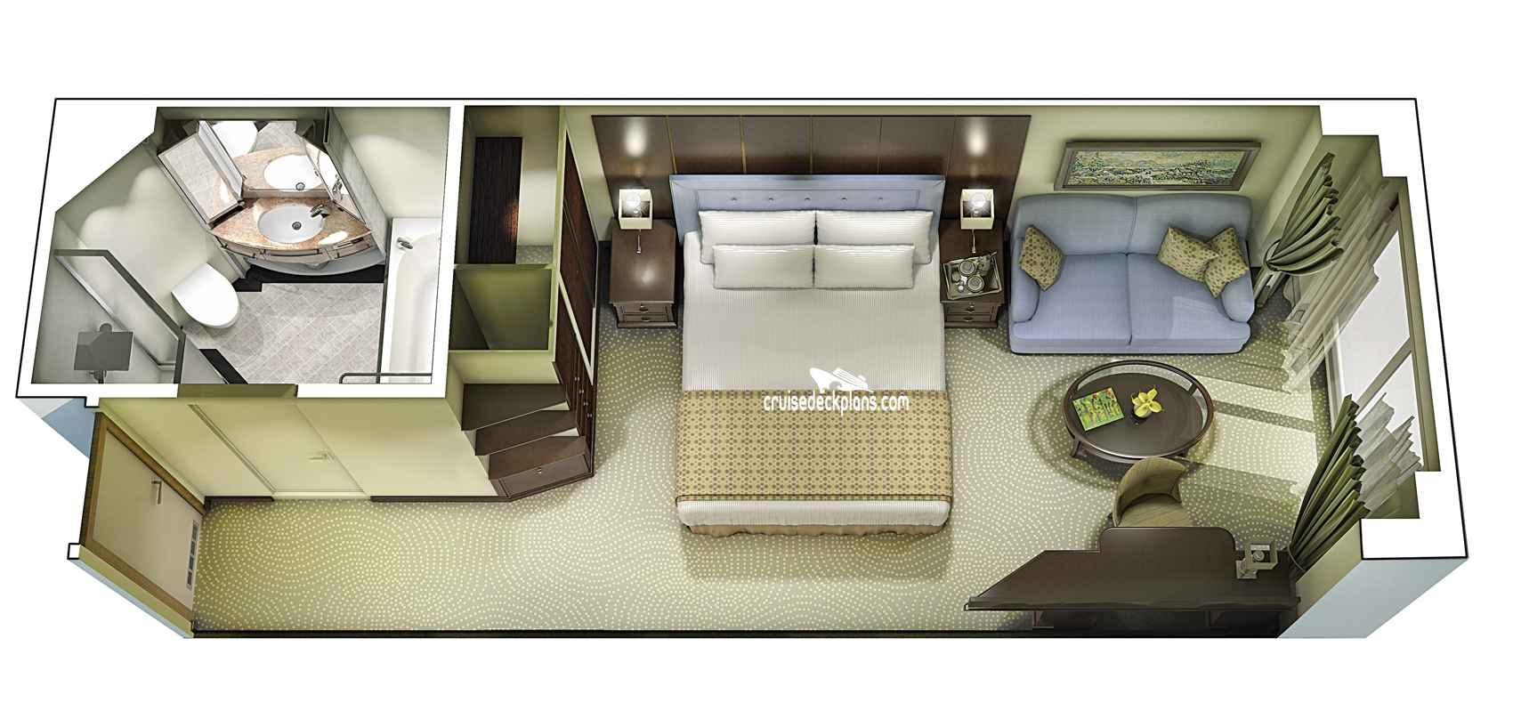 Oceania Riviera Oceanview cabin floor plan Oceania Riviera Oceanview cabin floor plan