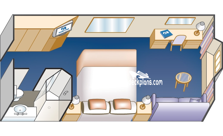 Pacific Princess Oceanview cabin floor plan Pacific Princess Oceanview cabin floor plan