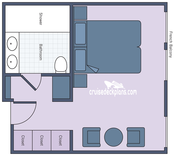 River Empress Suite cabin floor plan River Empress Suite cabin floor plan