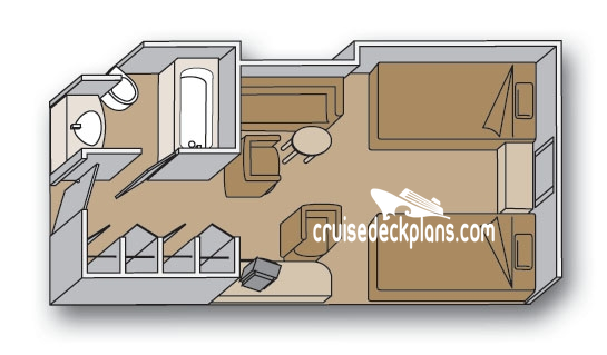 Ryndam-3 Oceanview cabin floor plan Ryndam-3 Oceanview cabin floor plan