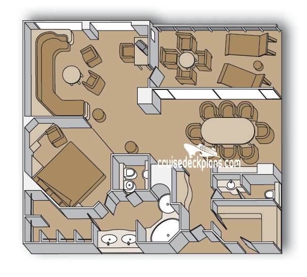 Ryndam-3 Penthouse Suite cabin floor plan Ryndam-3 Penthouse Suite cabin floor plan