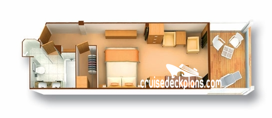Seabourn Sojourn Verandah Suite cabin floor plan Seabourn Sojourn Verandah Suite cabin floor plan