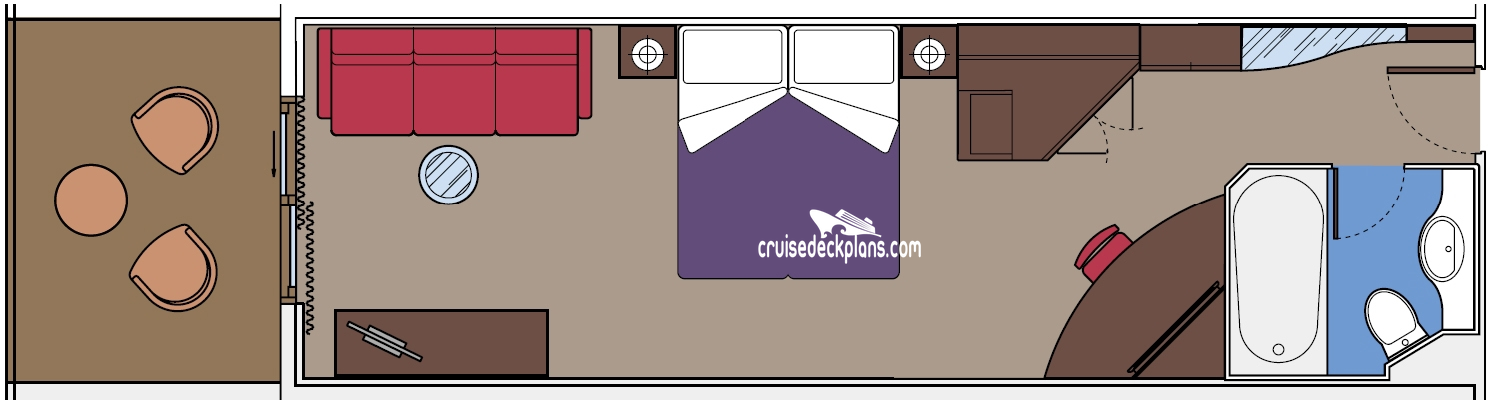 MSC Magnifica Balcony Suite cabin floor plan