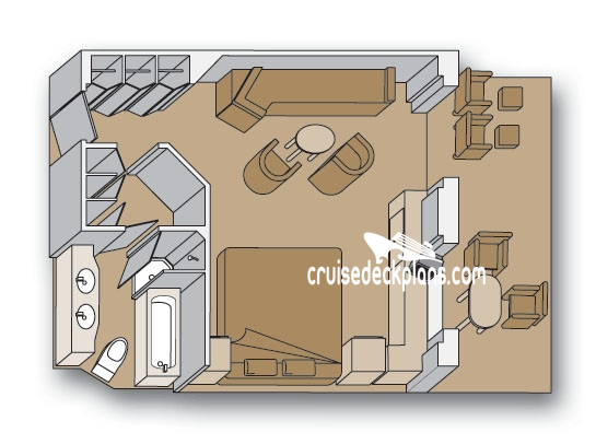 Nieuw Amsterdam Deluxe Verandah Suite cabin floor plan Nieuw Amsterdam Deluxe Verandah Suite cabin floor plan