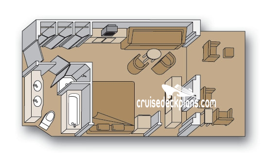 Nieuw Amsterdam Superior Verandah Suite cabin floor plan Nieuw Amsterdam Superior Verandah Suite cabin floor plan
