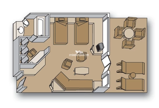 Pacific Eden Suite cabin floor plan