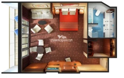 Norwegian Dawn Family Suite with Balcony Layout