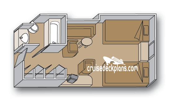 Volendam Oceanview cabin floor plan Volendam Oceanview cabin floor plan