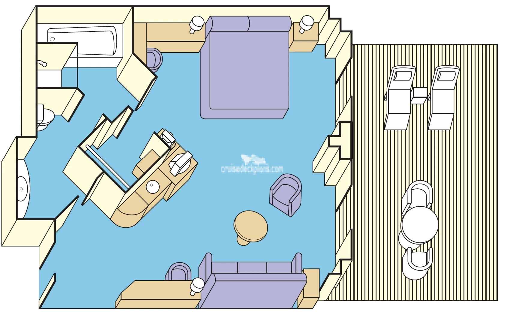 Pacific Encounter Suite cabin floor plan