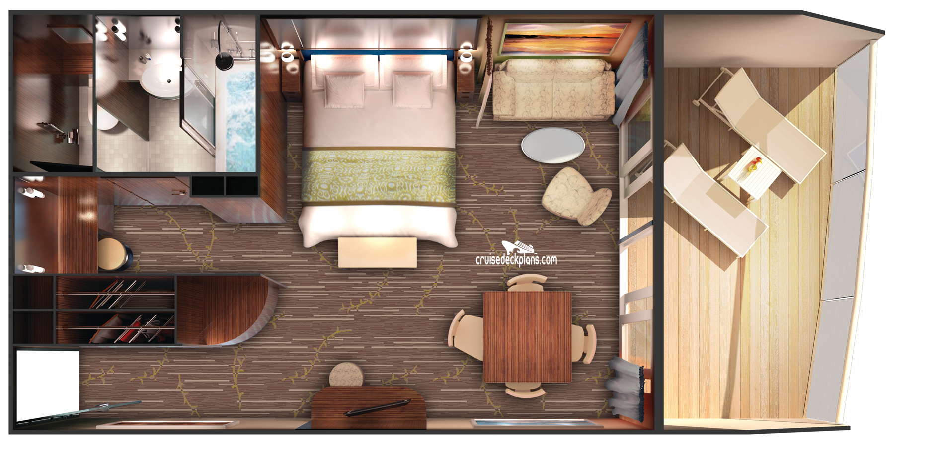 Norwegian Dawn Penthouse cabin floor plan