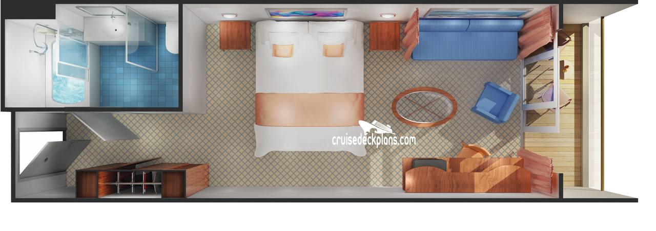 Norwegian Sun Mini-Suite cabin floor plan Norwegian Sun Mini-Suite cabin floor plan