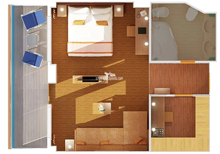 Carnival Breeze Penthouse Suite cabin floor plan