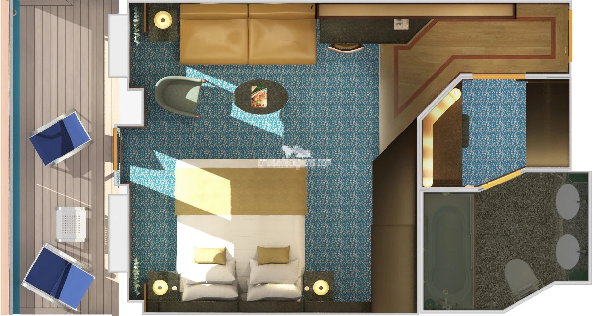 Carnival Breeze Suite cabin floor plan