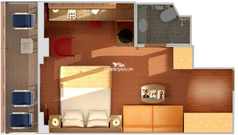 Carnival Legend Premium Balcony cabin floor plan