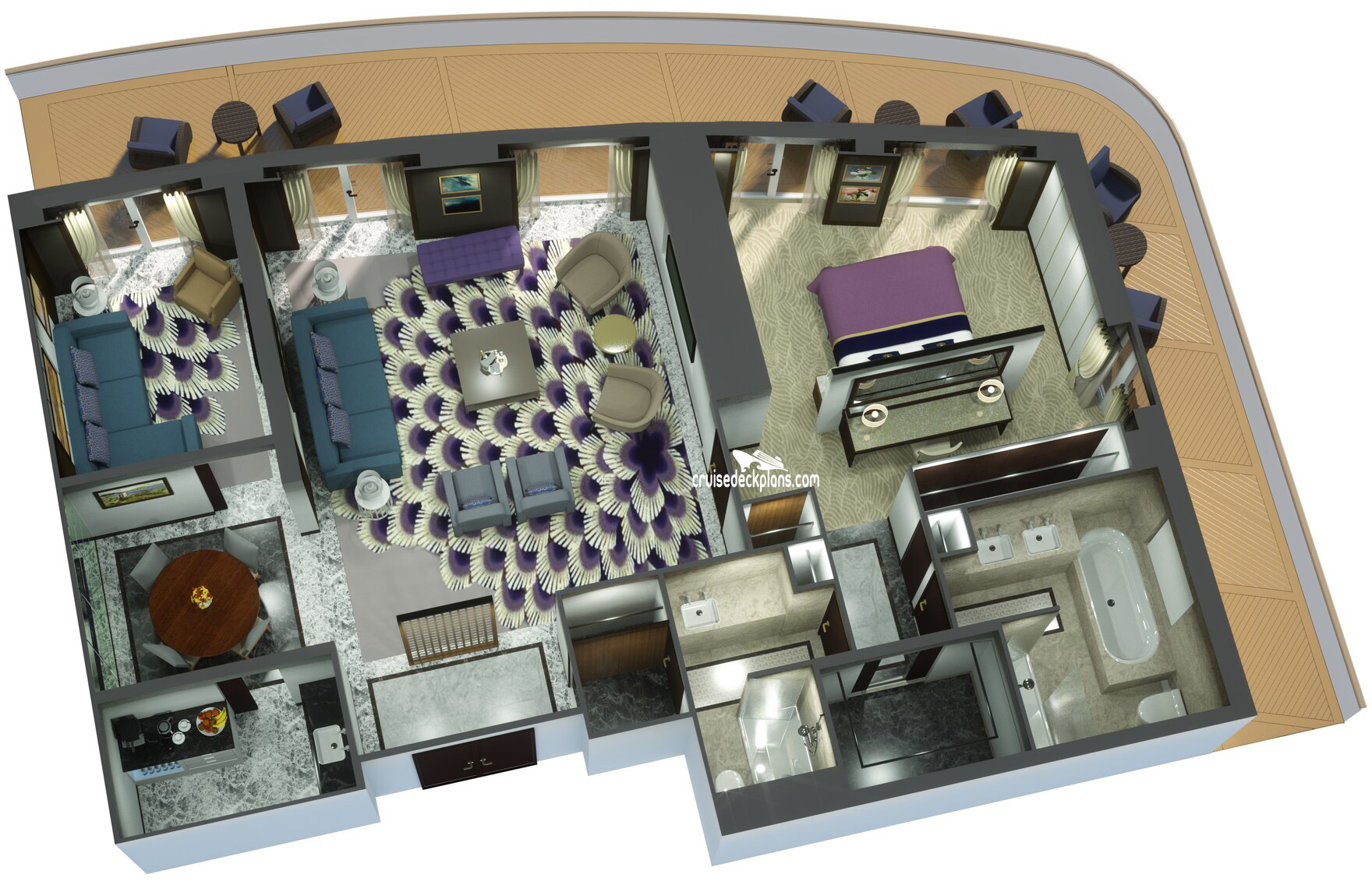 Queen Victoria Grand Suite cabin floor plan Queen Victoria Grand Suite cabin floor plan