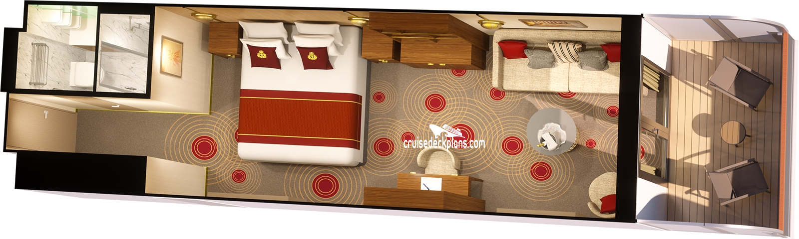 Queen Anne Princess cabin floor plan