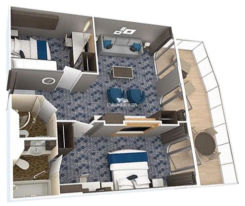 Freedom of the Seas Grand Suite - 1 Bedroom Stateroom Cabins