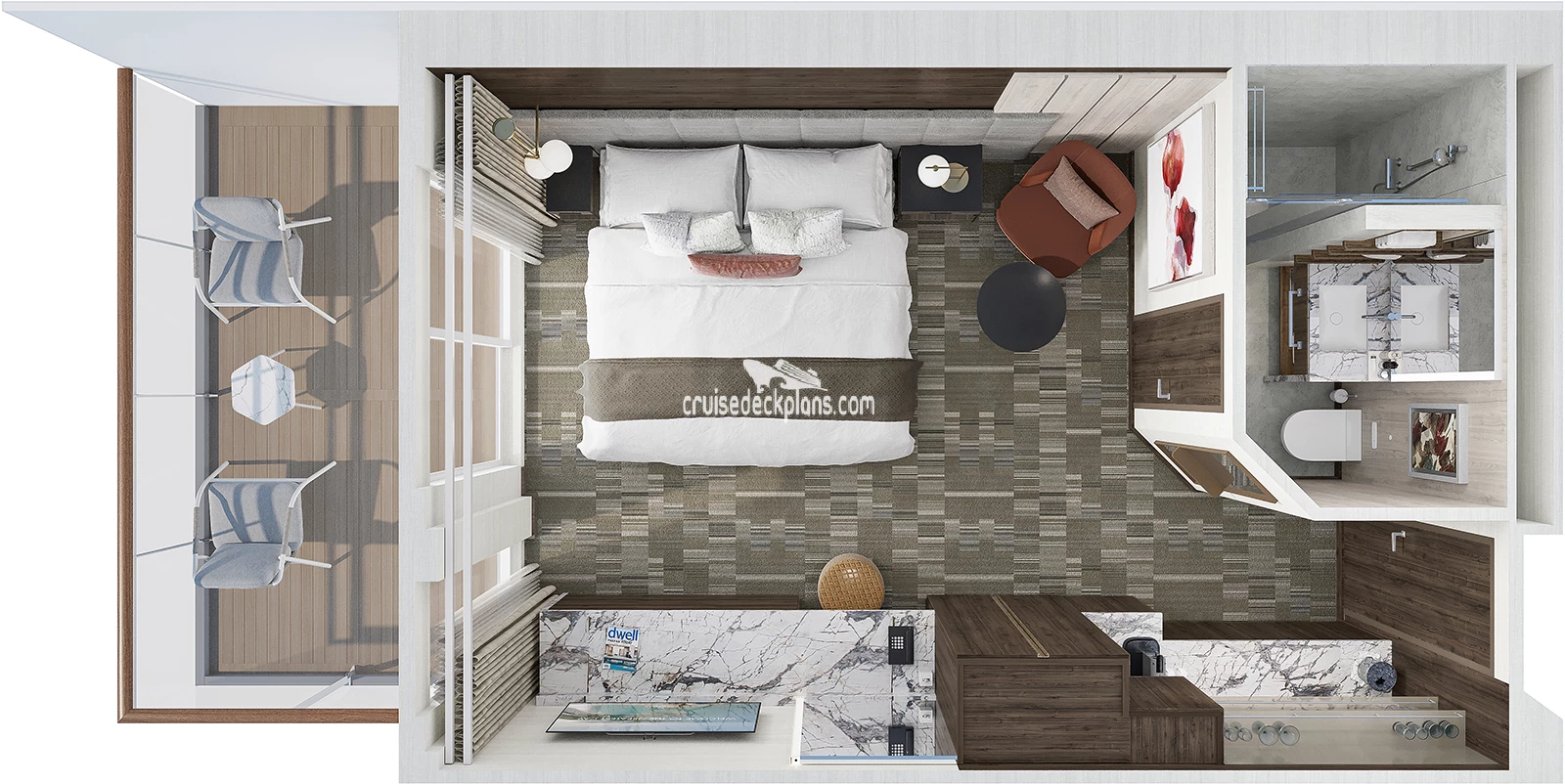 Norwegian Epic Courtyard Penthouse cabin floor plan