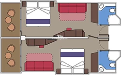 MSC Virtuosa Family-Balcony Layout