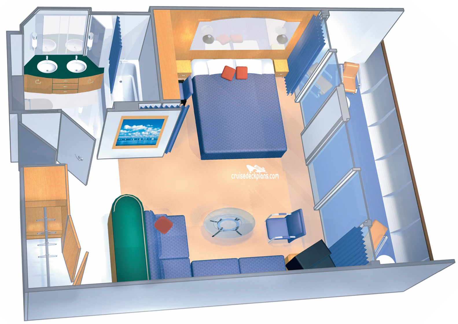 Rhapsody of the Seas Grand Suite cabin floor plan