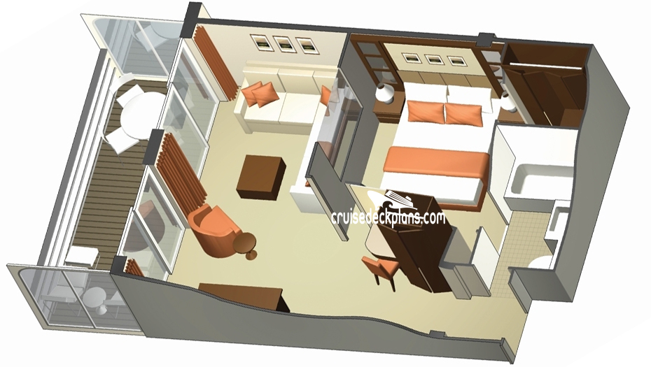 Celebrity Equinox Celebrity Suite cabin floor plan