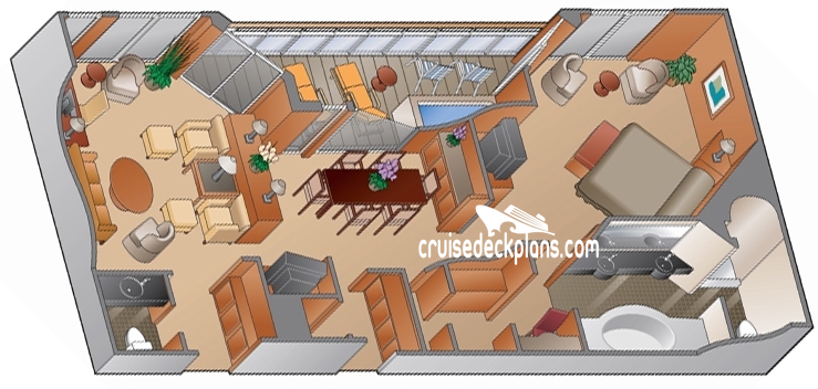 Celebrity Mercury Penthouse Suite cabin floor plan Celebrity Mercury Penthouse Suite cabin floor plan