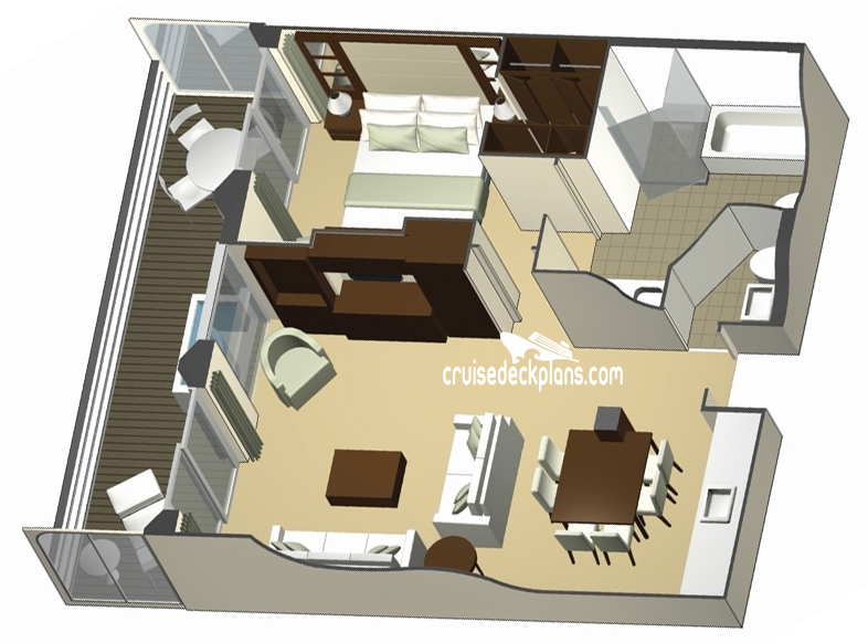 Celebrity Solstice Royal Suite cabin floor plan