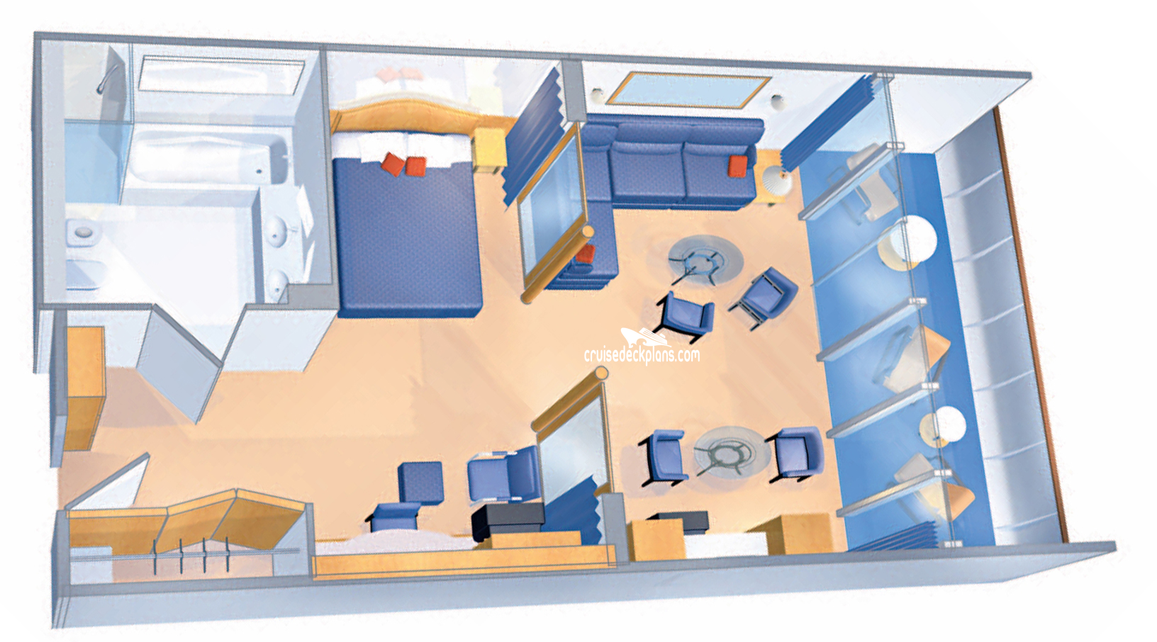 Enchantment of the Seas Owners Suite cabin floor plan