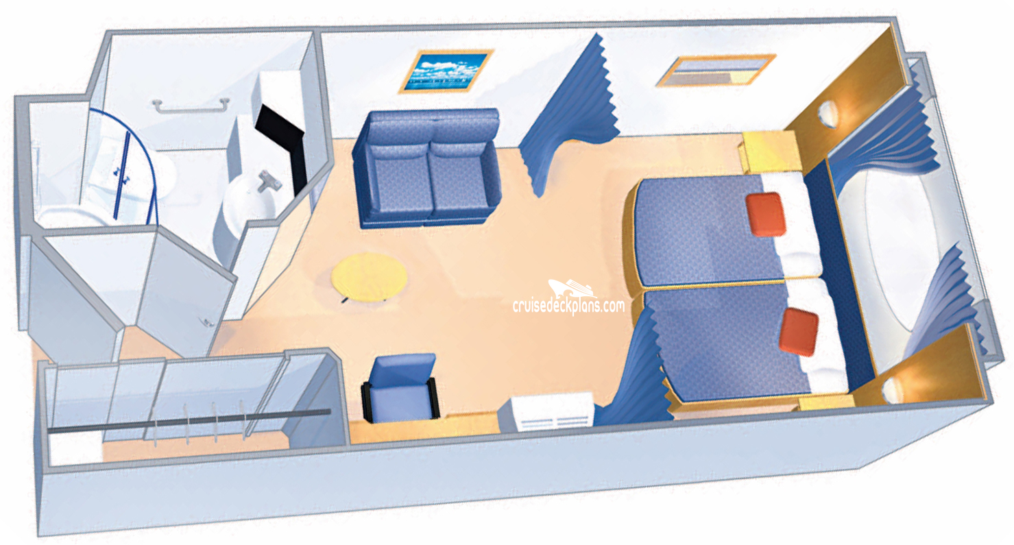 Explorer of the Seas Larger Oceanview cabin floor plan Explorer of the Seas Larger Oceanview cabin floor plan