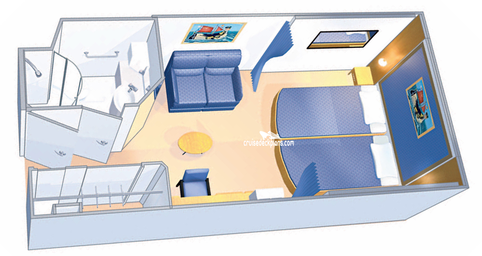 Explorer of the Seas Interior cabin floor plan Explorer of the Seas Interior cabin floor plan