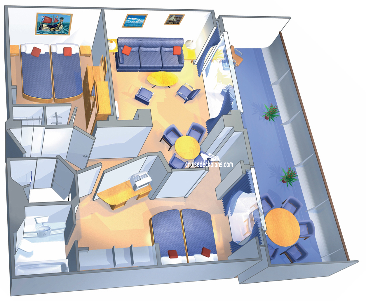 Explorer of the Seas Royal Family Suite cabin floor plan Explorer of the Seas Royal Family Suite cabin floor plan