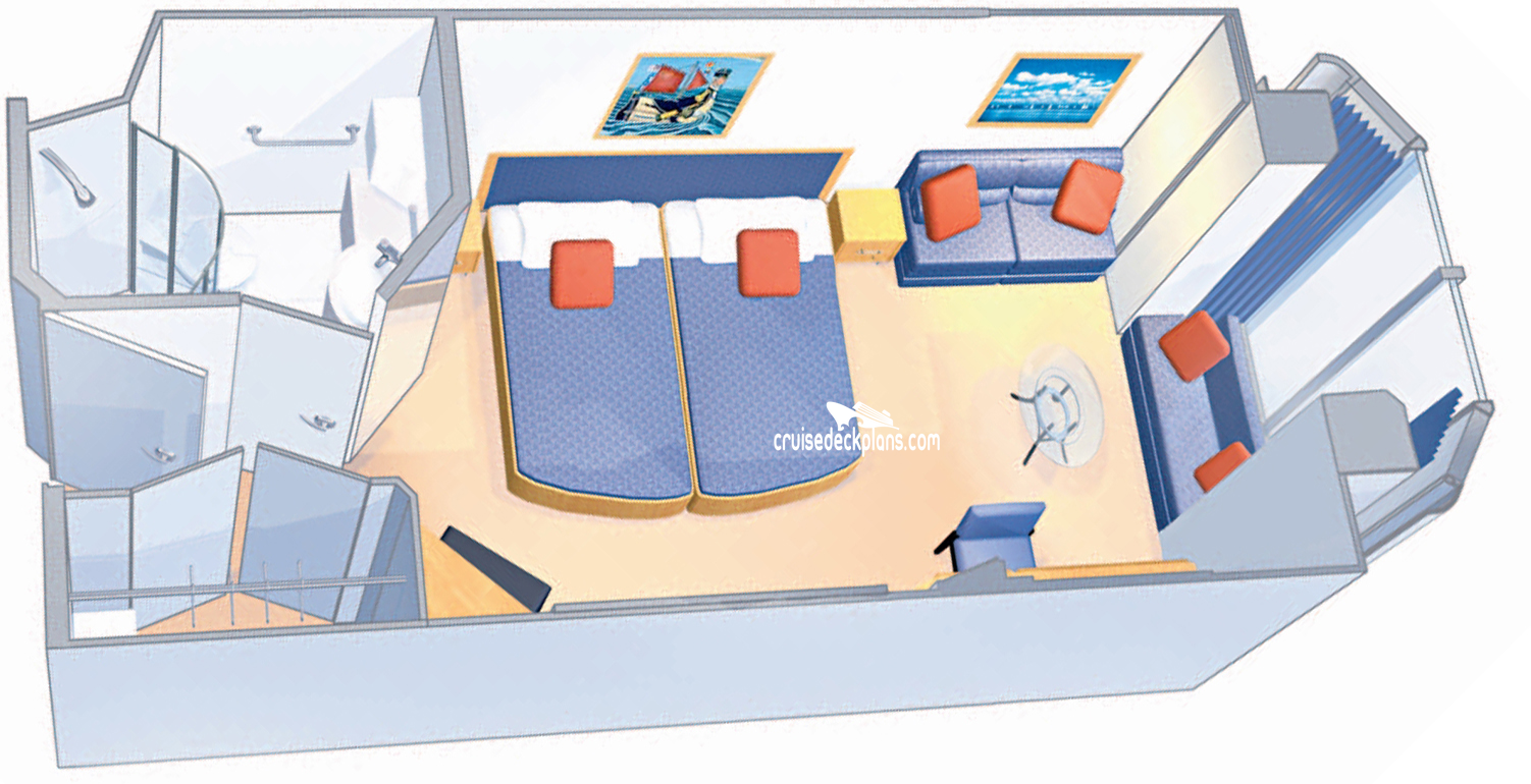 Explorer of the Seas Atrium Promenade View cabin floor plan Explorer of the Seas Atrium Promenade View cabin floor plan