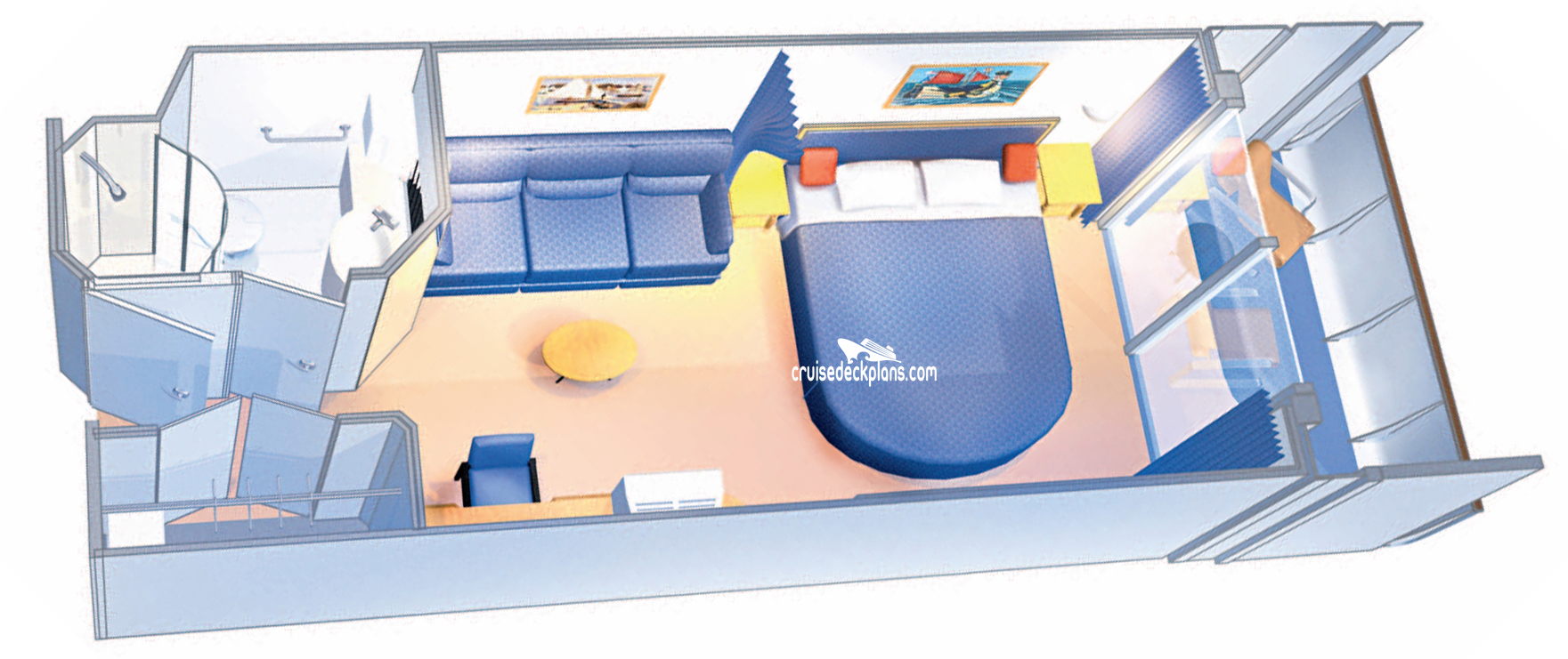 Freedom of the Seas Superior Balcony cabin floor plan Freedom of the Seas Superior Balcony cabin floor plan