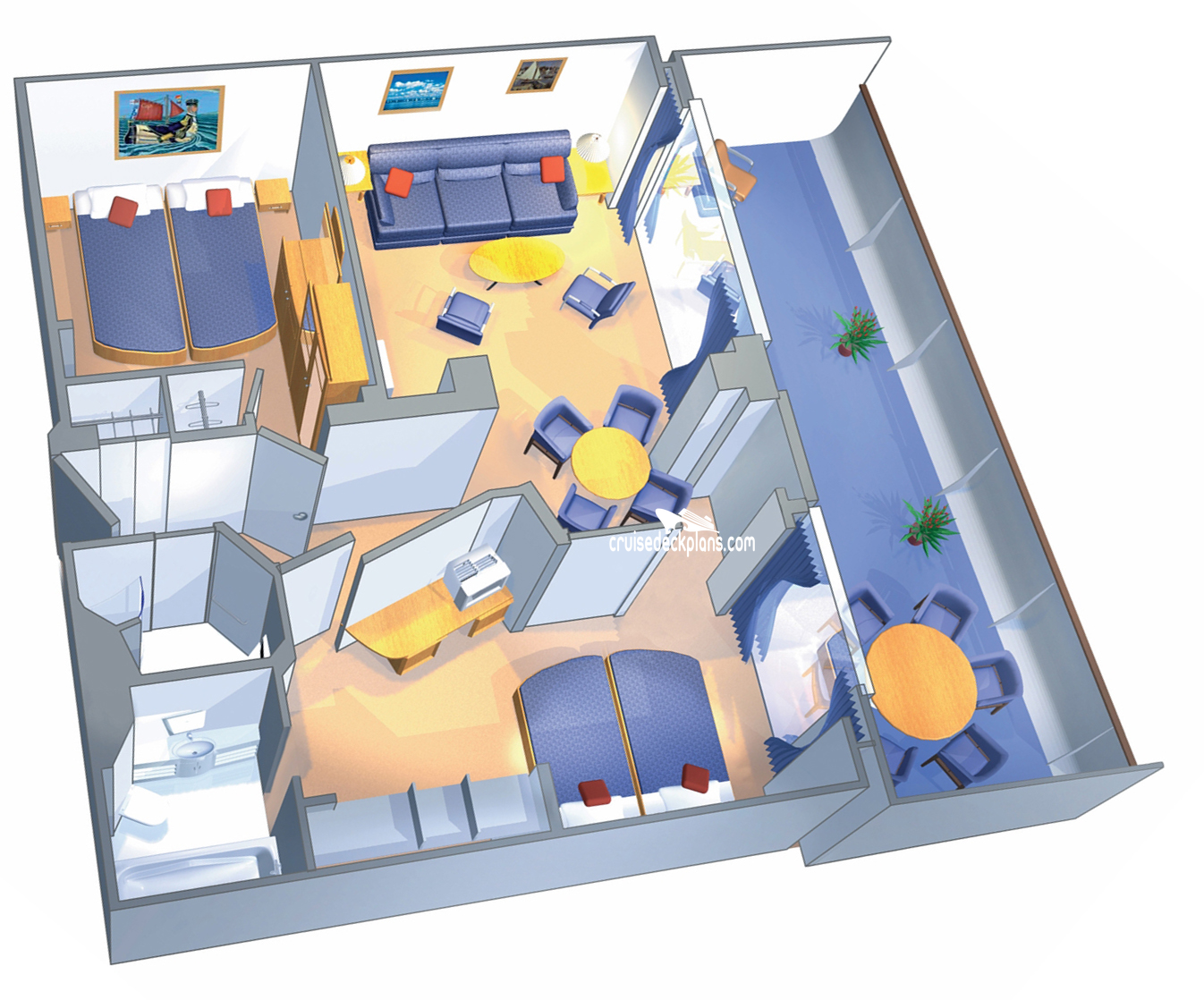 Freedom of the Seas Royal Family Suite cabin floor plan Freedom of the Seas Royal Family Suite cabin floor plan