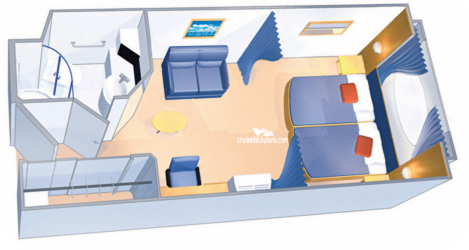 Mariner of the Seas Larger Oceanview cabin floor plan Mariner of the Seas Larger Oceanview cabin floor plan