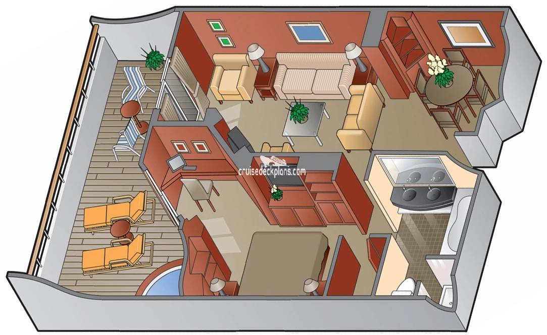 Celebrity Millennium Royal Suite cabin floor plan