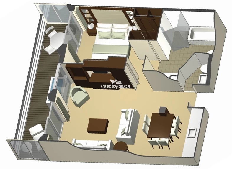 Celebrity Reflection Royal Suite cabin floor plan