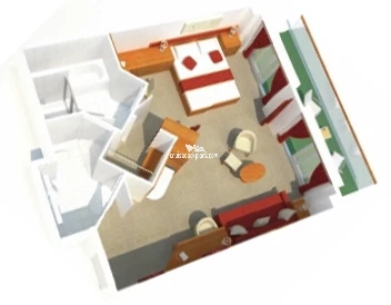 Azura Suite cabin floor plan