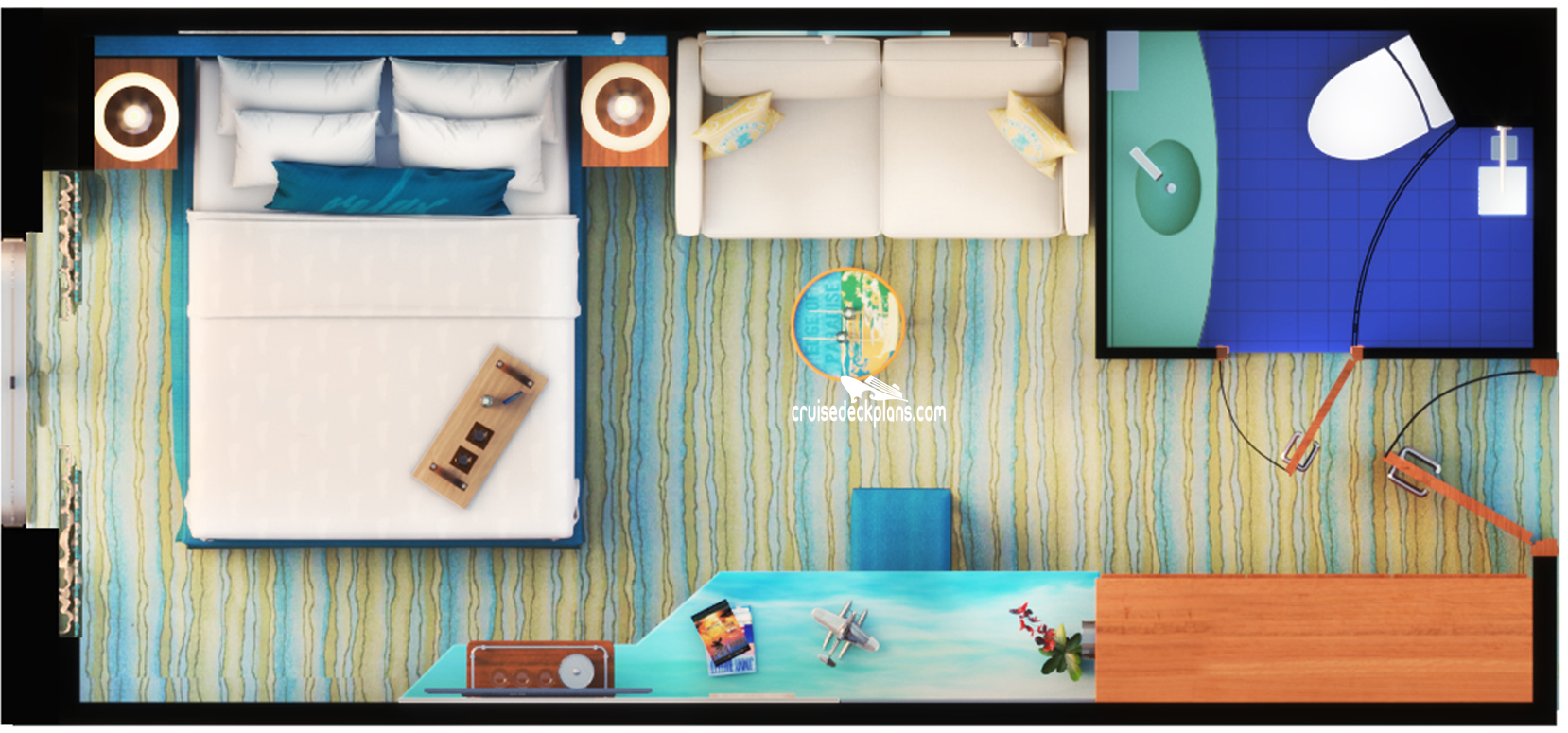 MAS Islander Oceanview cabin floor plan MAS Islander Oceanview cabin floor plan