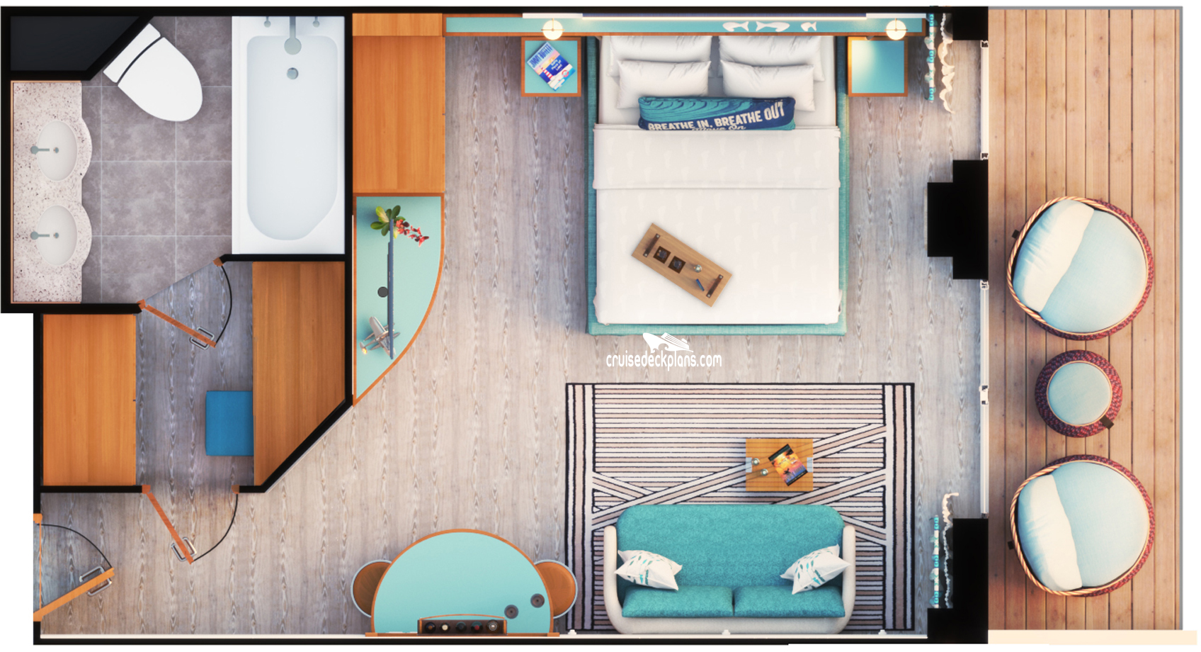 MAS Islander Suite cabin floor plan MAS Islander Suite cabin floor plan