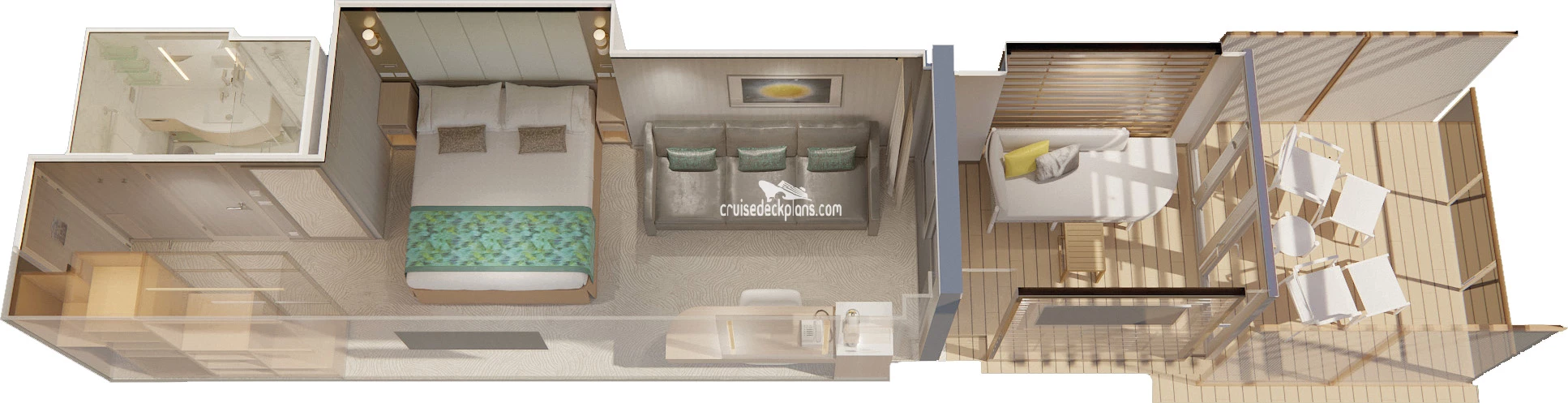 Sun Princess Cabana cabin floor plan