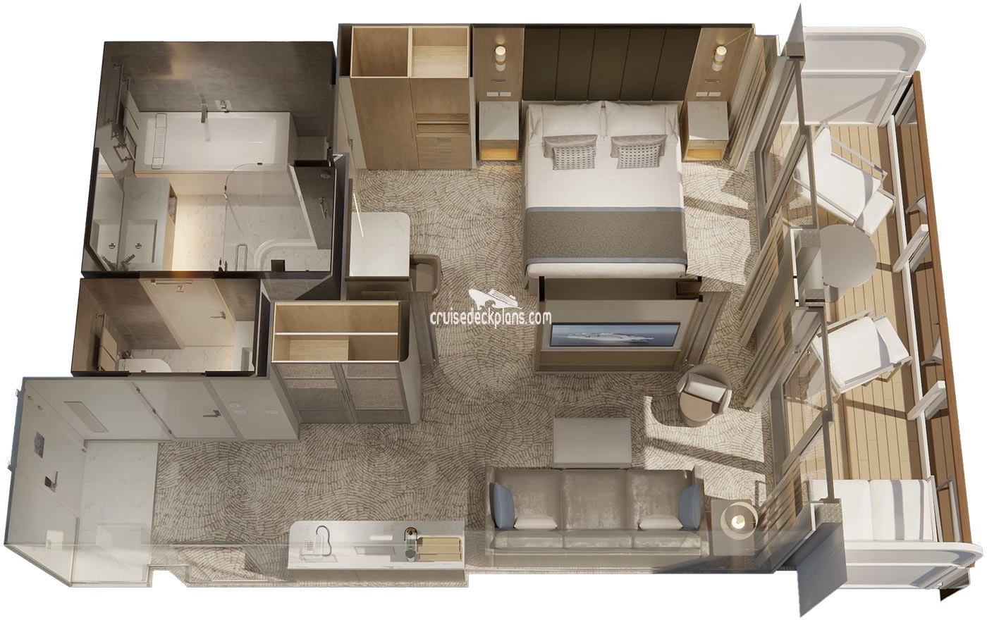 Sun Princess Penthouse cabin floor plan